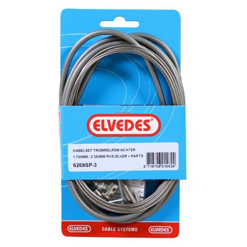 Elvedes remkabel achter + inbus RVS zilver